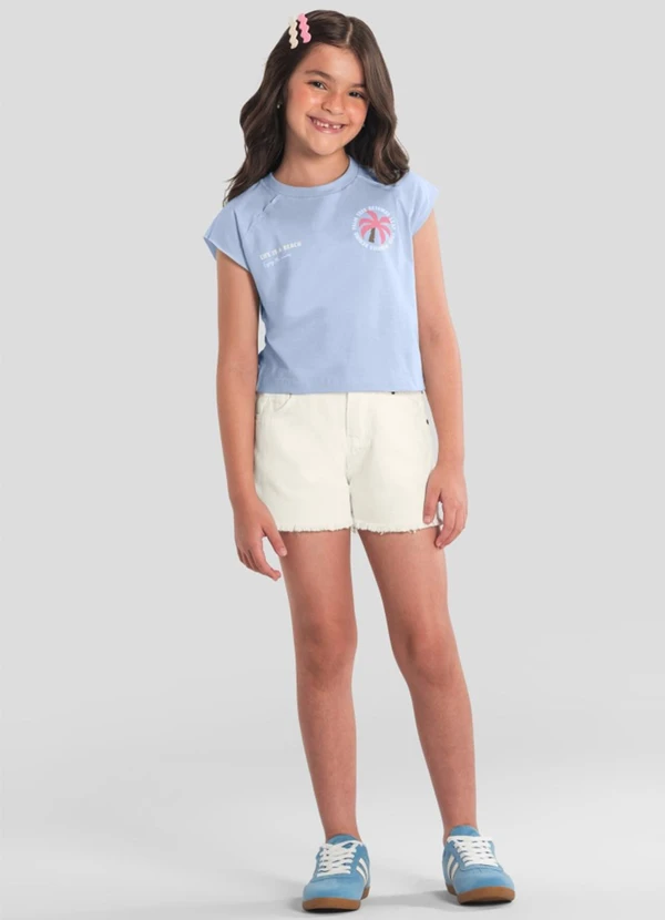 Brandili - Blusa Infantil Menina com Estampa Tropical Azul 2