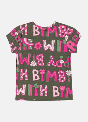 Bimbi - Blusa Infantil Menina com Lettering Verde - BIMBI