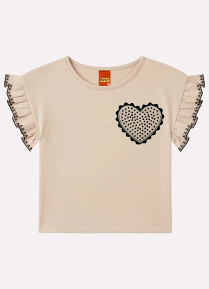Kyly - Blusa Infantil Menina com Strass Bege - KYLY