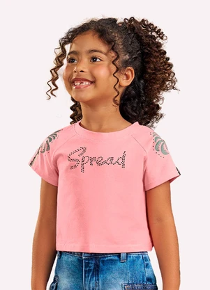 Nanai - Blusa Infantil Menina com Strass Rosa - NANAI