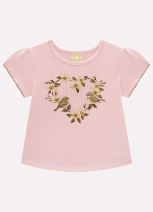 Milon - Blusa Infantil Menina com Strass Rosa - MILON
