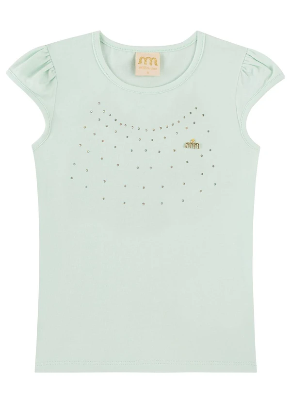 Milli e Nina - Blusa Infantil Menina com Strass Verde