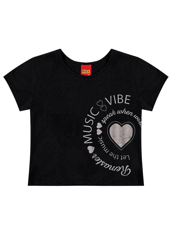 Kyly - Blusa Infantil Menina Coração Preto 3