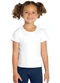 Brandili - Blusa Básica Menina de Cotton Rosa - variação: Branco