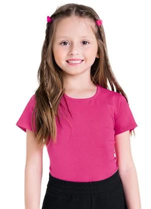 Blusa Infantil Menina Cotton Rosa Brandili