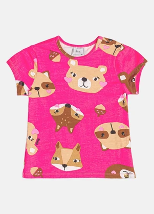 Bimbi - Blusa Infantil Menina de Bichinhos Rosa - BIMBI