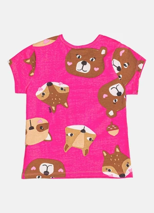 Bimbi - Blusa Infantil Menina de Bichinhos Rosa - BIMBI