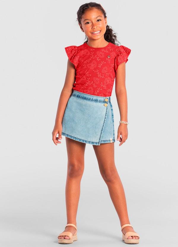 Brandili - Blusa Infantil Menina de Borboleta Vermelho 2