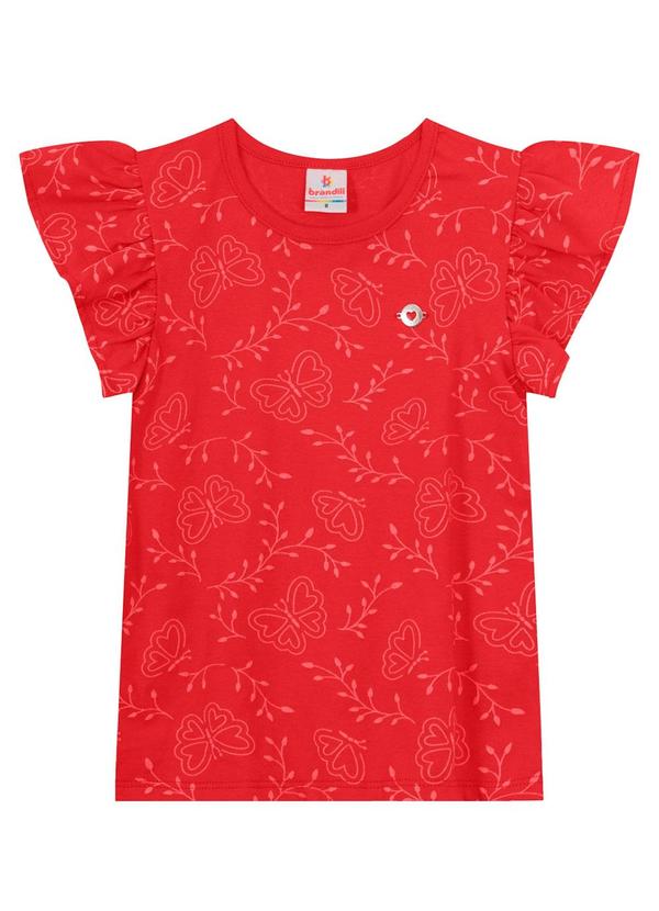 Brandili - Blusa Infantil Menina de Borboleta Vermelho 3