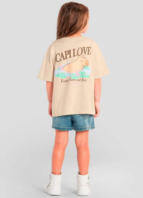 Brandili - Blusa Infantil Menina de Capivara Bege 4