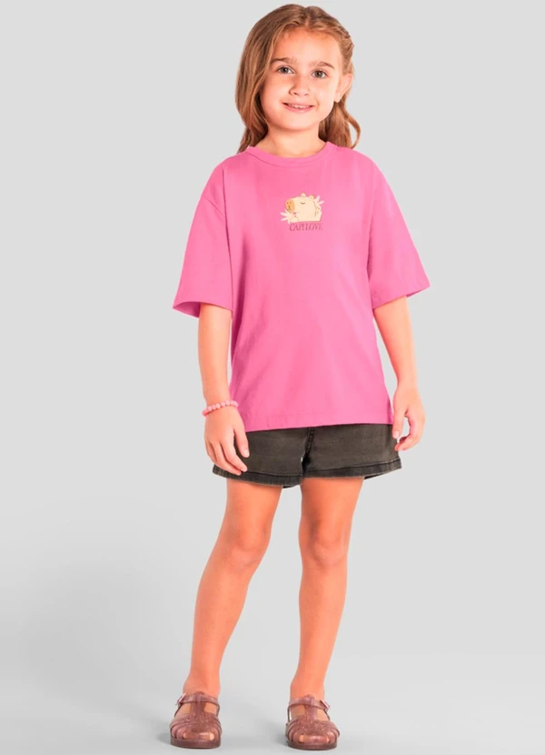 Brandili - Blusa Infantil Menina de Capivara Rosa 3