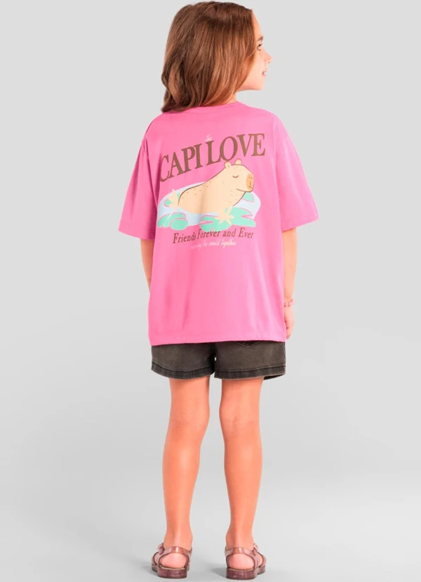 Brandili - Blusa Infantil Menina de Capivara Rosa 4