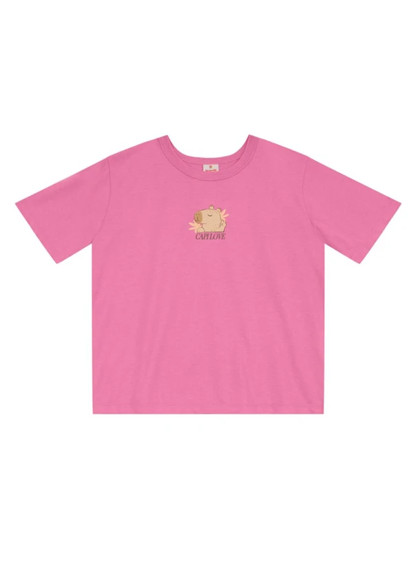 Brandili - Blusa Infantil Menina de Capivara Rosa 5