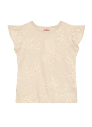 Brandili - Blusa Infantil Menina de Florzinhas Bege - BRANDILI
