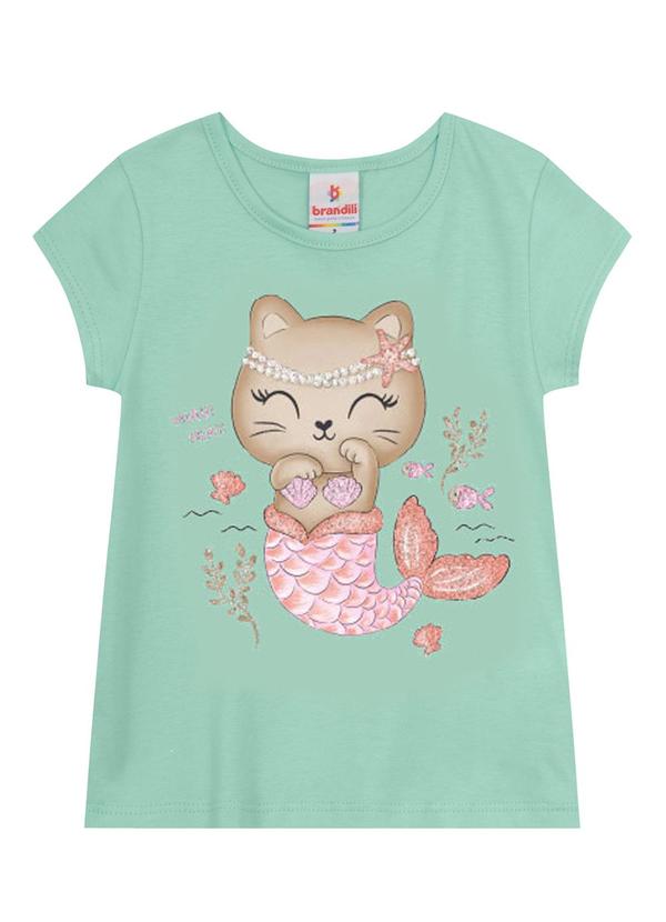 Brandili - Blusa Infantil Menina de Gato Sereia Azul 3