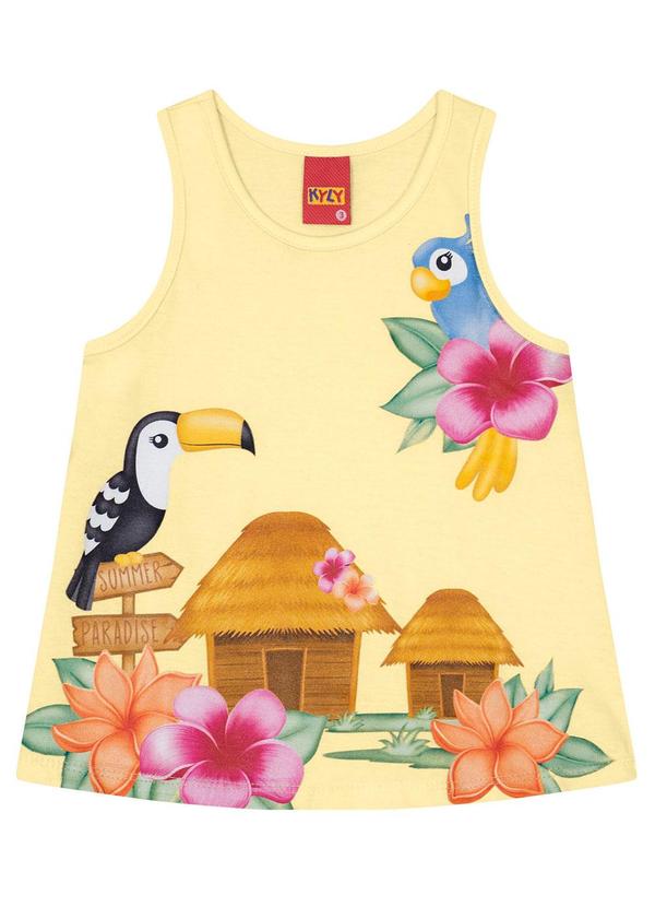 Kyly - Blusa Infantil Menina de Pássaros Amarelo