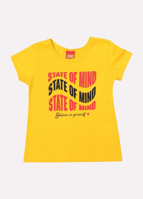 Kyly - Blusa Infantil Menina Decote Redondo Amarelo 2