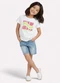 Kyly - Blusa Infantil Menina Decote Redondo Rosa - variação: Off White