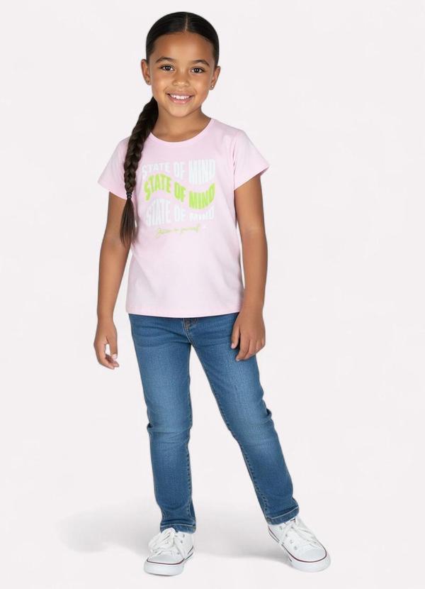 Kyly - Blusa Infantil Menina Decote Redondo Rosa