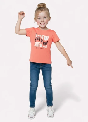 Kyly - Blusa Infantil Menina Decote Redondo Laranja - KYLY