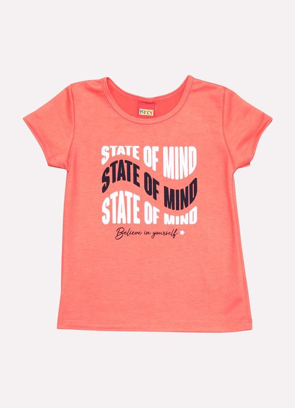 Kyly - Blusa Infantil Menina Decote Redondo Laranja 2
