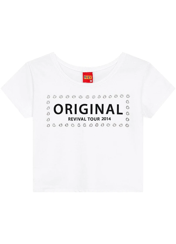 Kyly - Blusa Infantil Menina Desing de Letras Branco