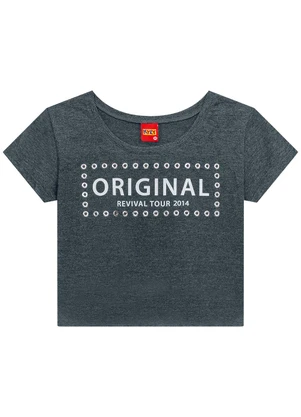 Kyly - Blusa Infantil Menina Desing de Letras Cinza - KYLY