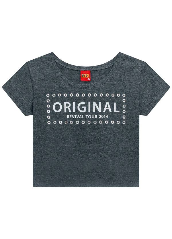 Kyly - Blusa Infantil Menina Desing de Letras Cinza 2