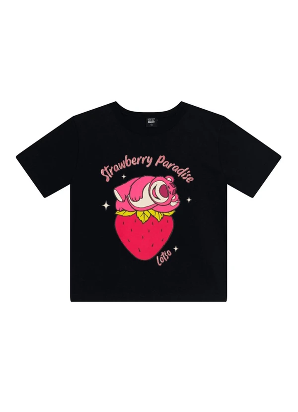 Brandili - Blusa Infantil Menina do Lotso Brilhante Preto 3