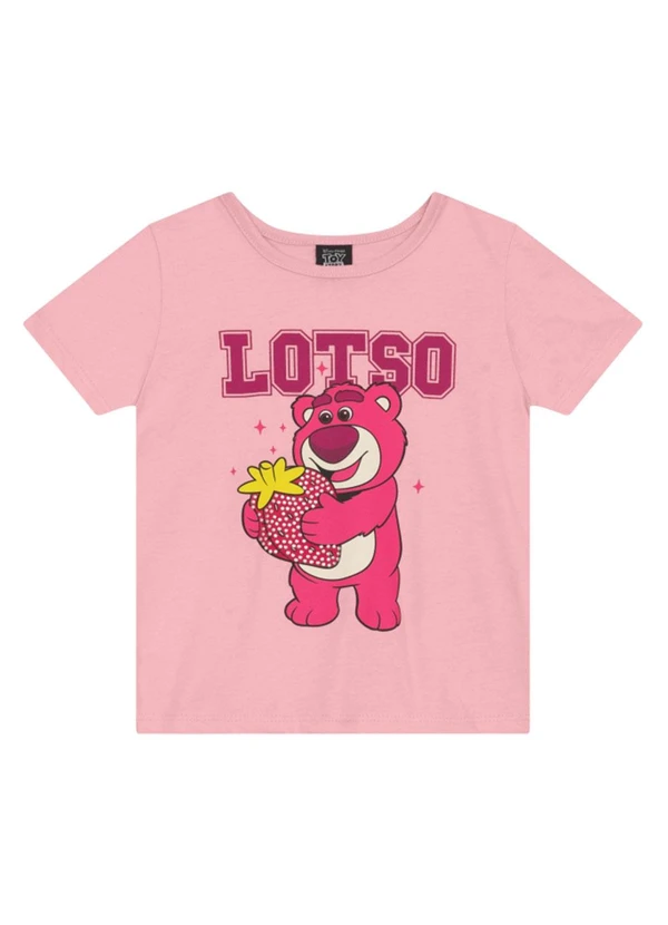 Brandili - Blusa Infantil Menina do Lotso com Brilho Rosa 3