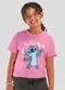Brandili - Blusa Menina do Stitch com Glitter Lilás - variação: Rosa