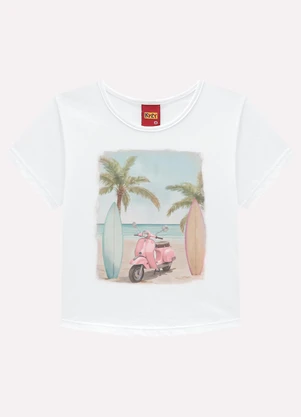 Kyly - Blusa Infantil Menina em Algodão Branco - KYLY