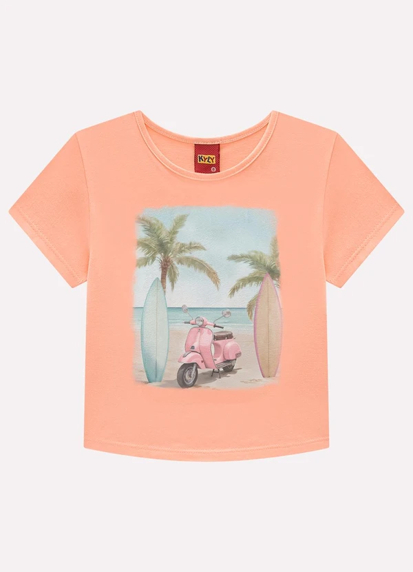 Kyly - Blusa Infantil Menina em Algodão Laranja