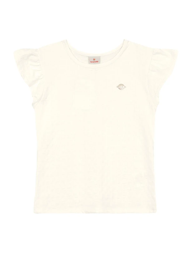 Brandili - Blusa Infantil Menina em Cotton Especial Natural