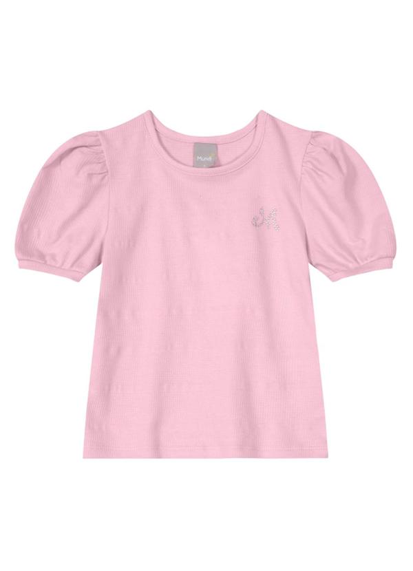 Brandili Mundi - Blusa Infantil Menina em Cotton Stripe  Rosa