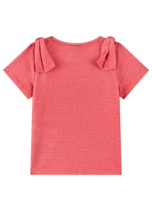 Marlan - Blusa Infantil Menina em Malha Poá Strass Rosa - MARLAN