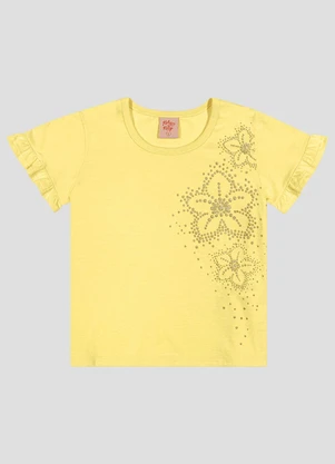 Kely Kety - Blusa Infantil Menina em Meia Malha Amarelo - KELY KETY