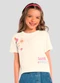 Brandili - Blusa Infantil Menina em Meia Malha Rosa - variação: Bege