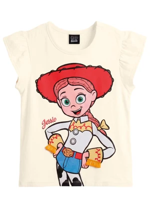Brandili - Blusa Infantil Menina em Meia Malha Bege - BRANDILI