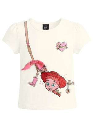Brandili - Blusa Infantil Menina em Meia Malha Bege - BRANDILI