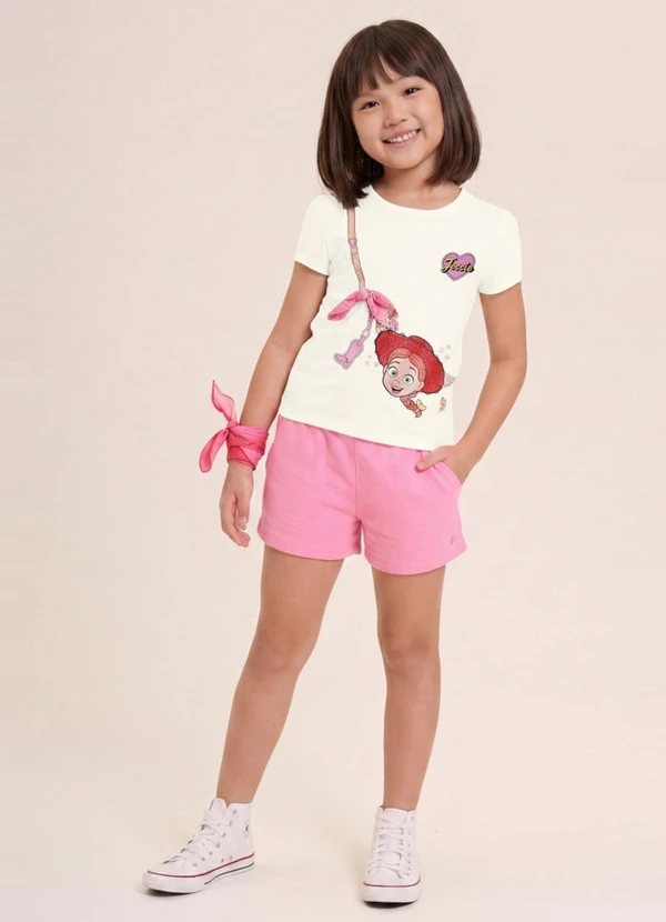 Brandili - Blusa Infantil Menina em Meia Malha Bege