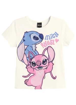 Brandili - Blusa Infantil Menina em Meia Malha Bege - BRANDILI