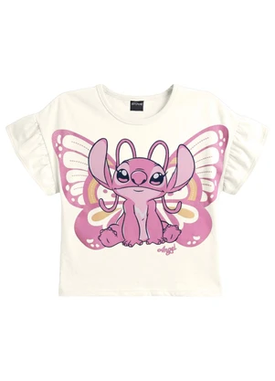 Brandili - Blusa Infantil Menina em Meia Malha Bege - BRANDILI