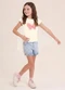 Brandili - Blusa Infantil Menina em Meia Malha Rosa - variação: Bege