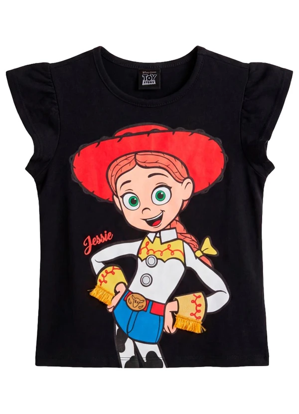 Brandili - Blusa Infantil Menina em Meia Malha Preto