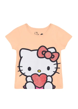Brandili - Blusa Infantil Menina em Meia Malha Rosa - BRANDILI