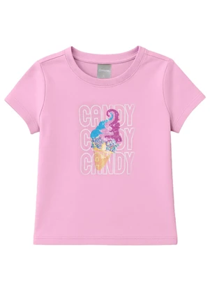 Mundi - Blusa Infantil Menina em Meia Malha Rosa - MUNDI