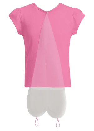 Brandili - Blusa Infantil Menina em Meia Malha Rosa - BRANDILI