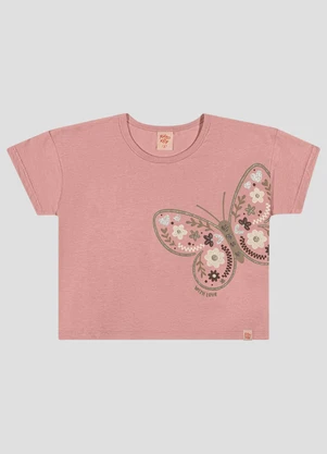 Kely Kety - Blusa Infantil Menina em Meia Malha Rosa - KELY KETY