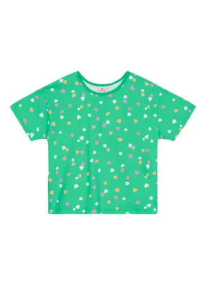 Brandili - Blusa Infantil Menina em Meia Malha Verde - BRANDILI